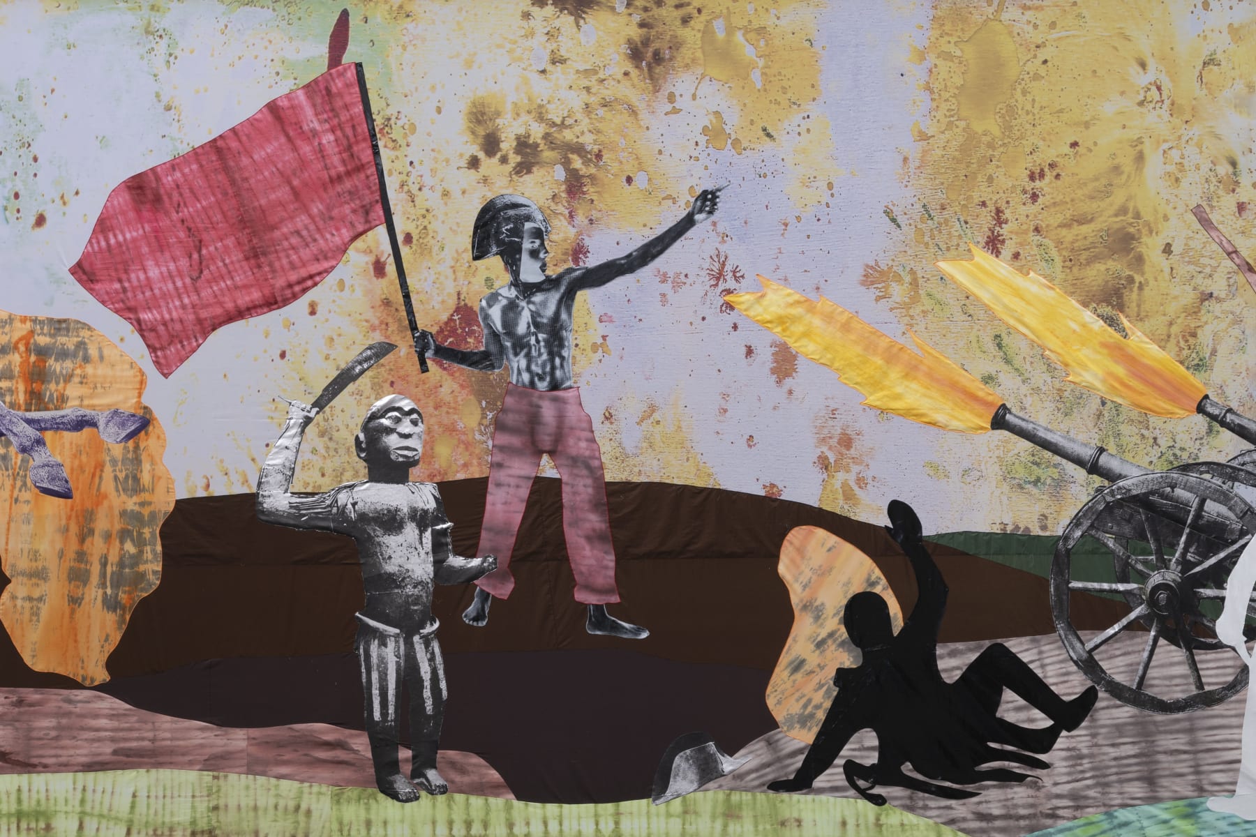 We Could Be Heroes, installation view, Raphaël Barontini, 2023. Photograph by Fabrice Gousset.