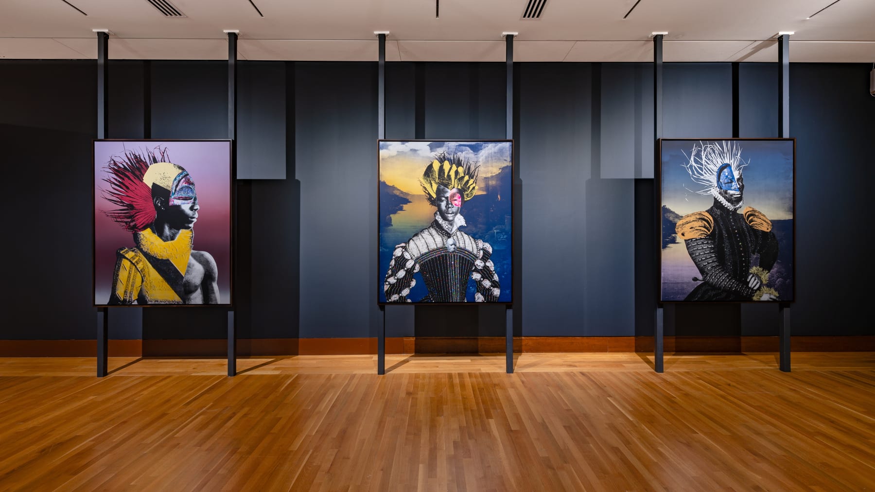 Raphaël Barontini: I live a journey of a thousands years. Installation views. Courtesy Currier Museum of Art. Photos by Morgan Karanasios.