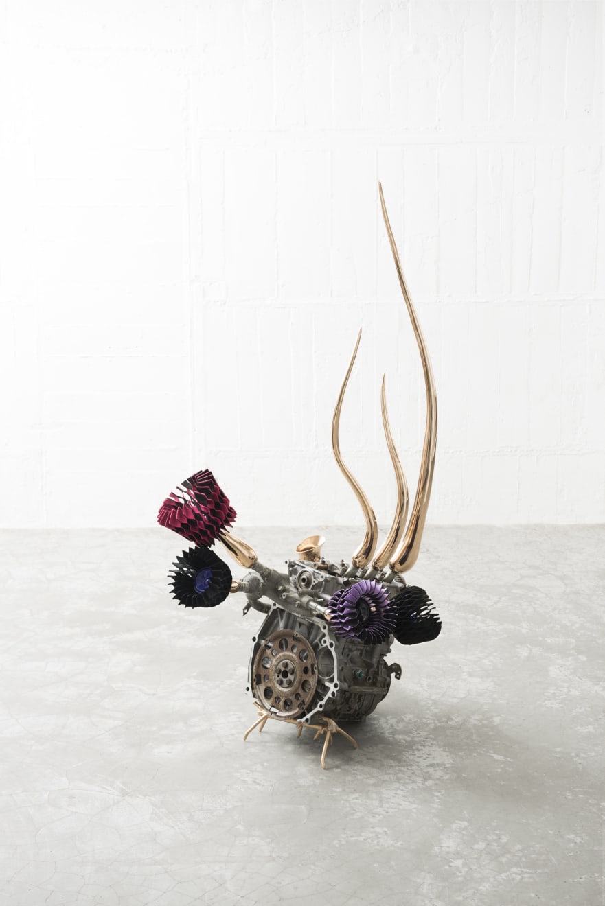 Keita Miyazaki Germination 2016 Bronze Car Engine Felt Speaker System 160x70x75cm