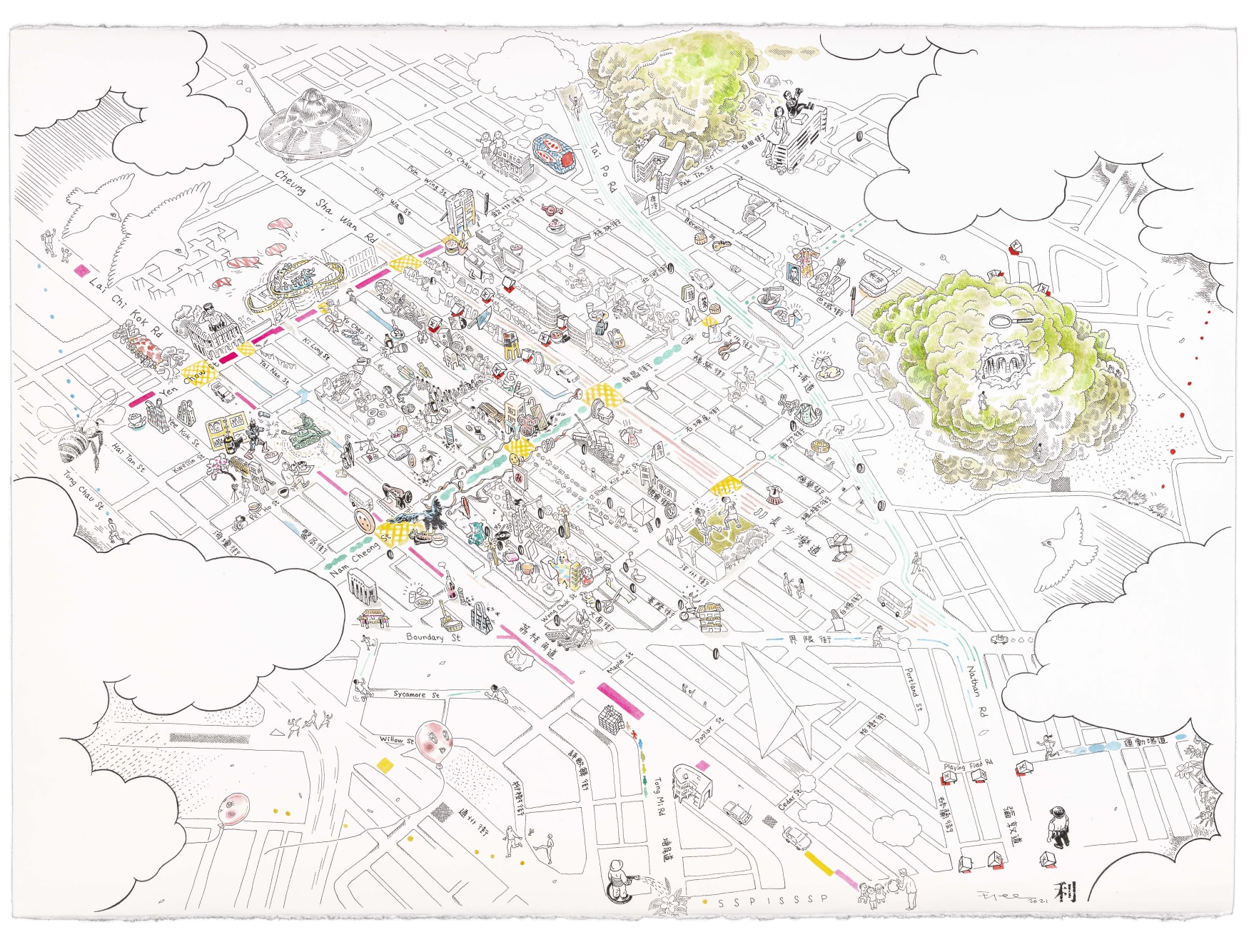 Li Chi Tak, Sham Shui Po is still Sham Shui Po, 2021, Signed and Numbered, 4 Colour Print on 216 GSM Paper, 63 x 82 cm, Edition of 100 plus 1 artist's proof. Courtesy of the artist and Schoeni Projects.