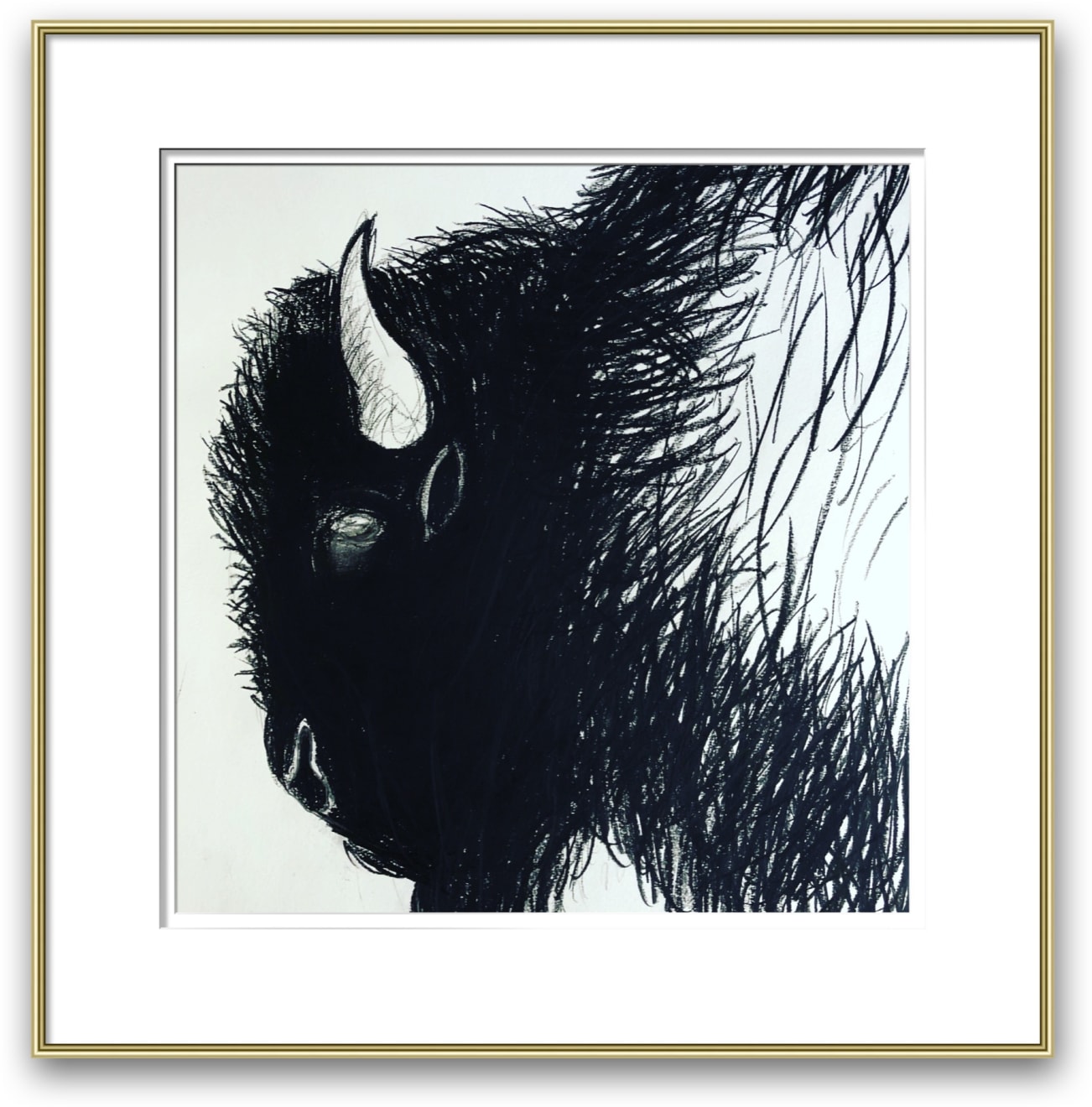 Shabs Beigh, Bison Head - Limited Edition Print, 2019