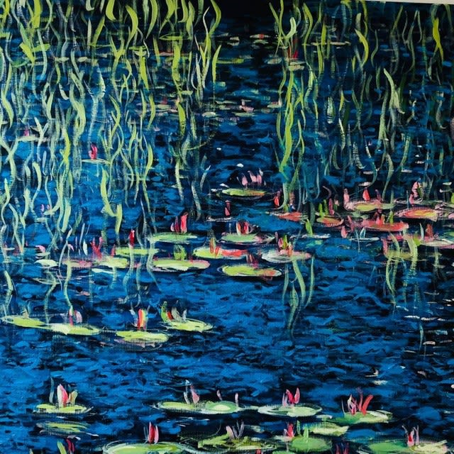 Shabs Beigh, Lilies In Blue 2, 2021