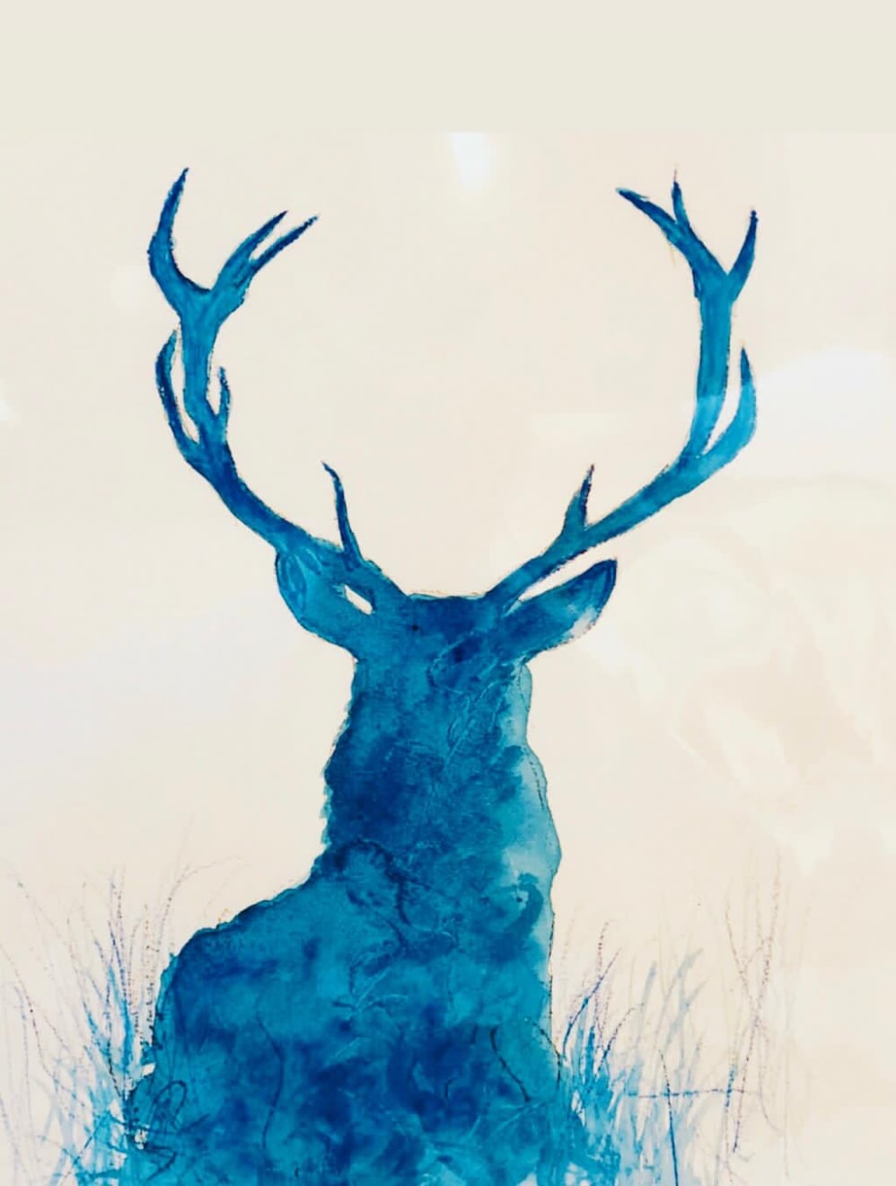 Shabs Beigh, Blue Stag - Limited Edition Print