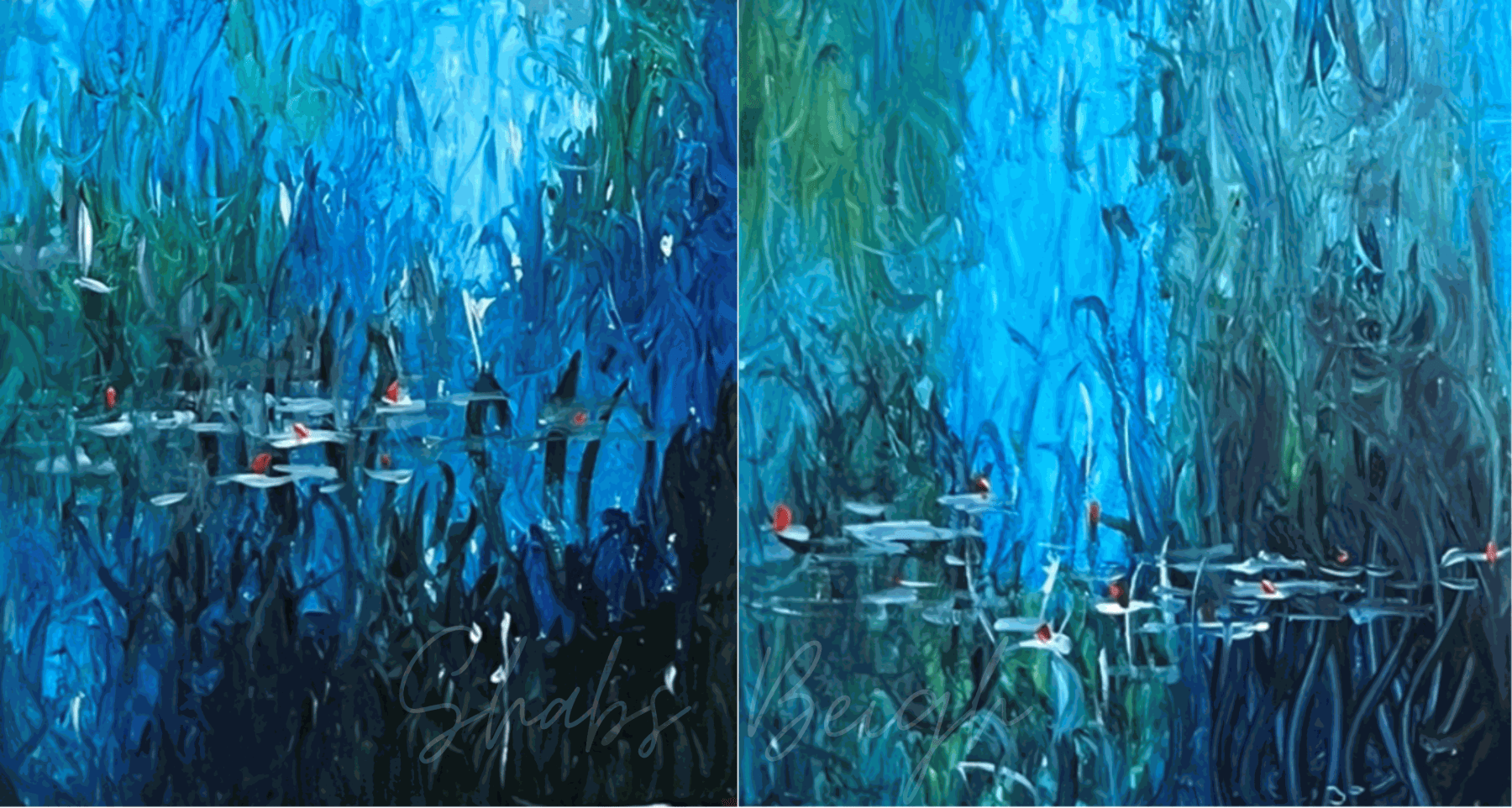 Shabs Beigh, After Monet 2 - Diptych , 2023