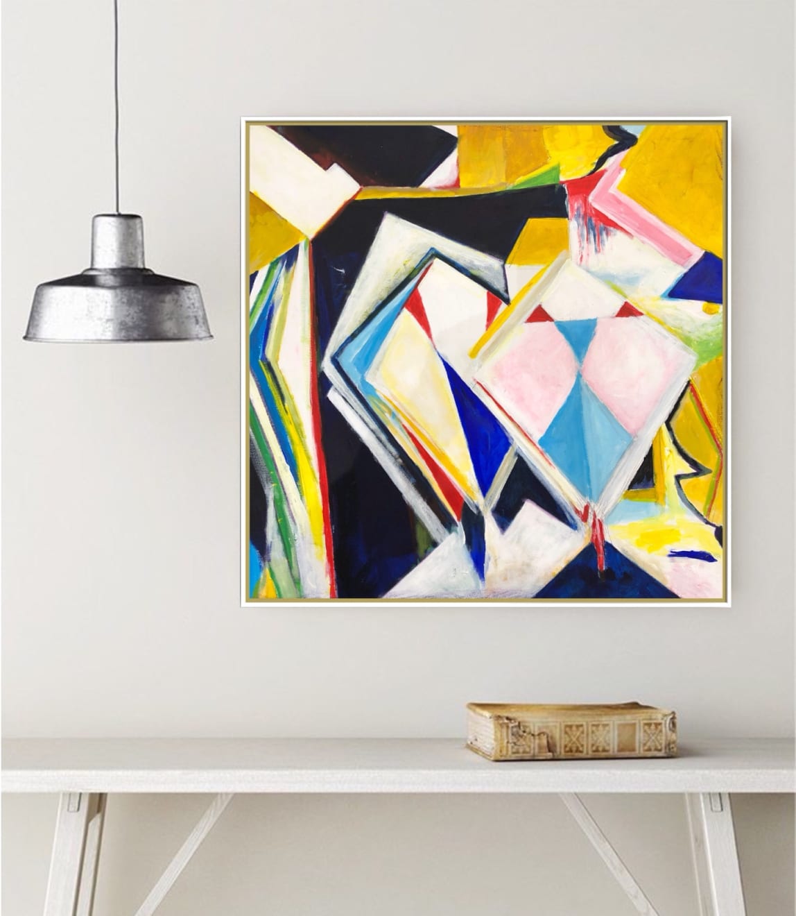 Kites Abstract 10 Contemporary Geometric Abstract Painting by Shabs Beigh