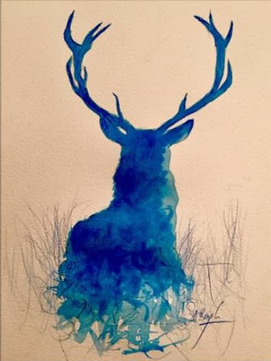 Shabs Beigh, Blue Stag - Limited Edition Print