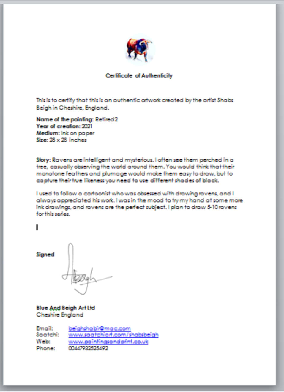 Shabs Beigh, Retired 2, 2021