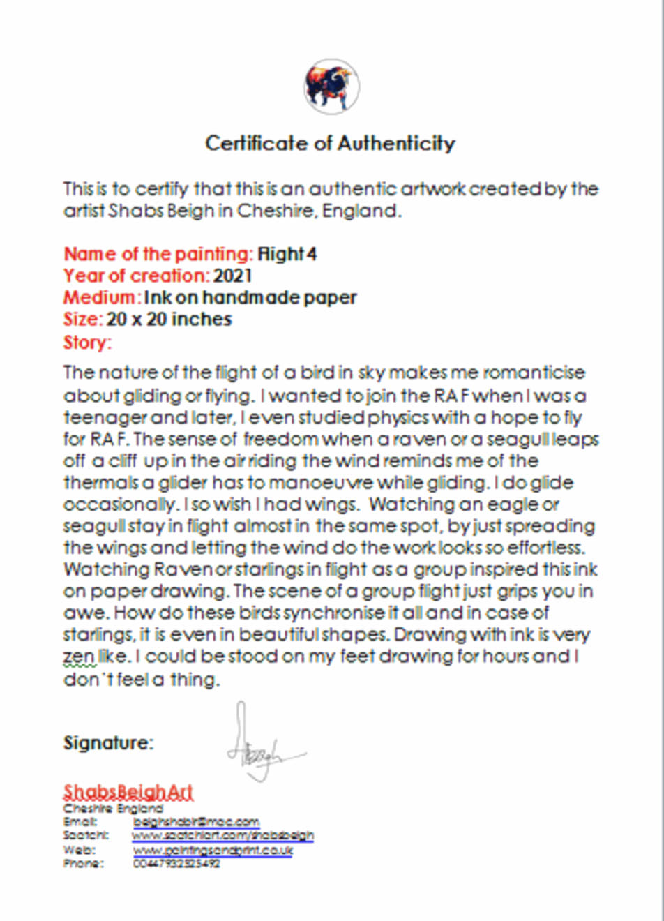 Shabs Beigh, Flight 4, 2021