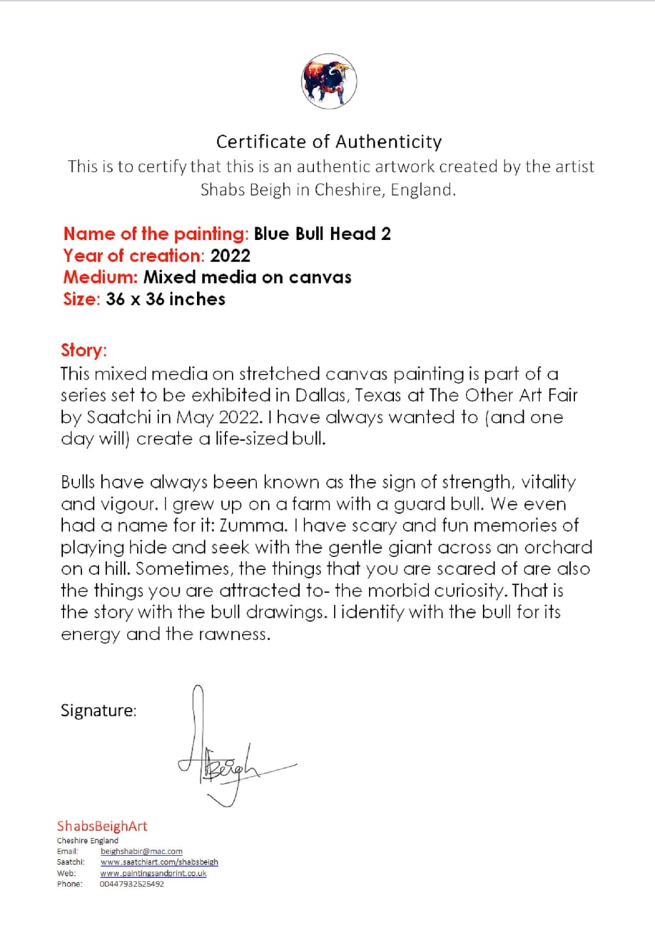 Shabs Beigh, Blue Bull Head 2, 2022