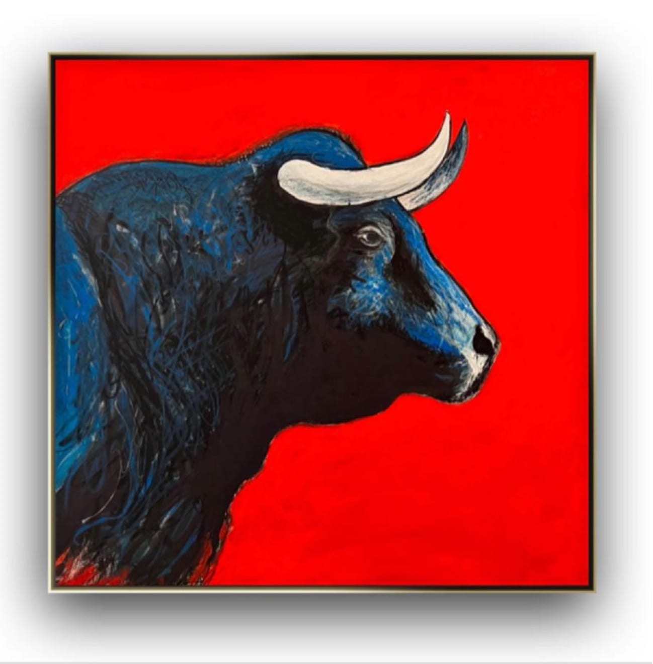 Shabs Beigh, Blue Bull Head 2 - Red, 2022