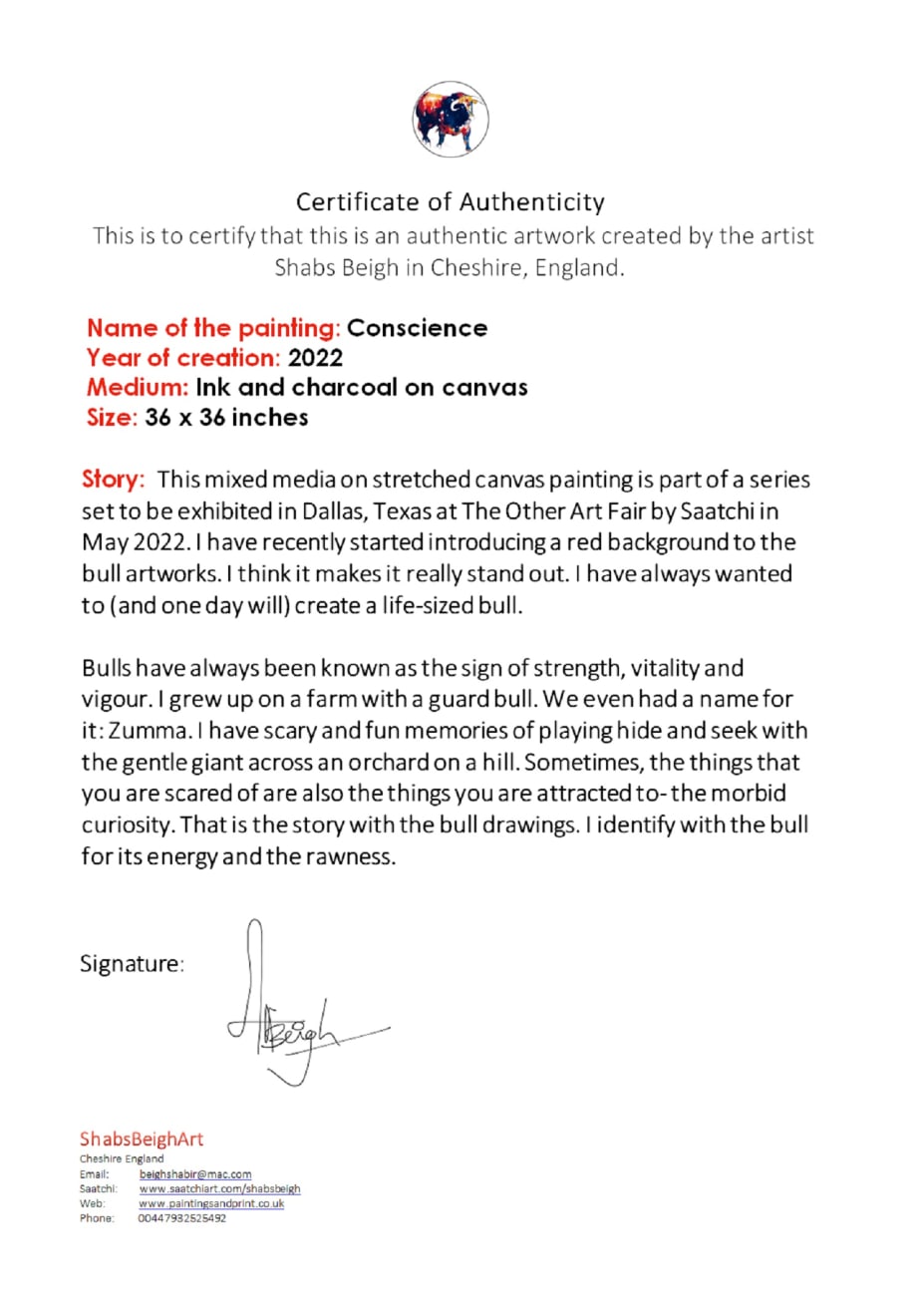 Shabs Beigh, Conscience - Original, 2022