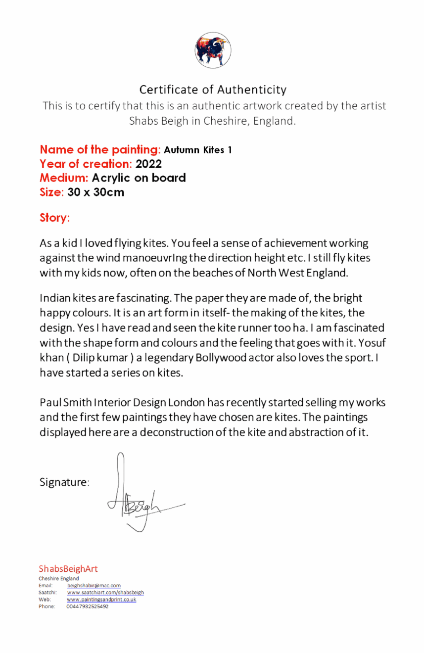 Shabs Beigh, Autumn Kites , 2022