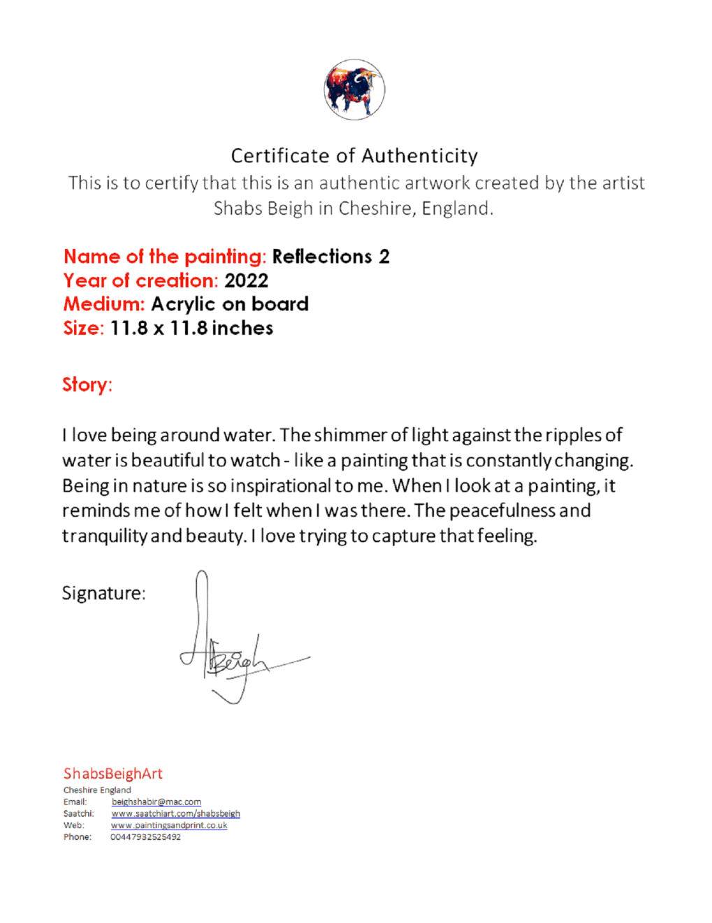 Shabs Beigh, Reflections 2, 2022