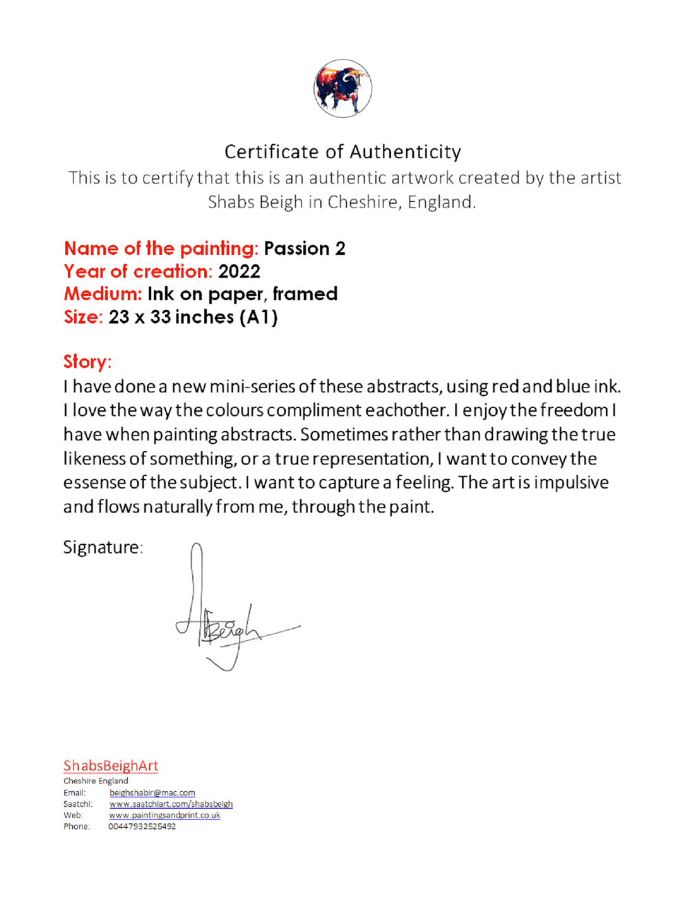 Shabs Beigh, Passion 2, 2022