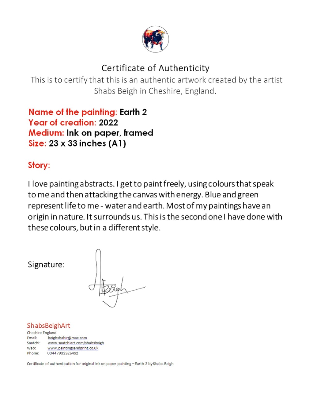 Shabs Beigh, Earth 2, 2022