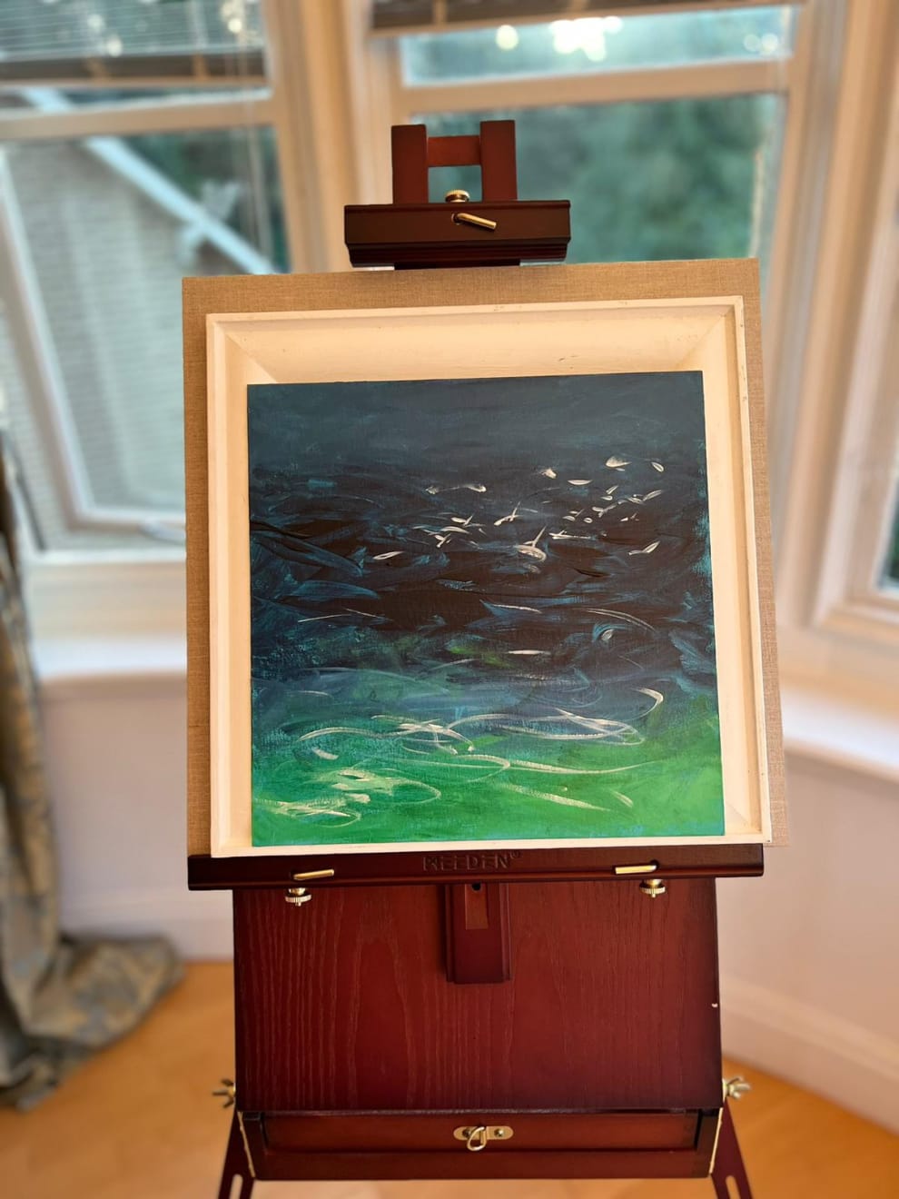 Shabs Beigh, Abstract Seascape With Gulls, 2023