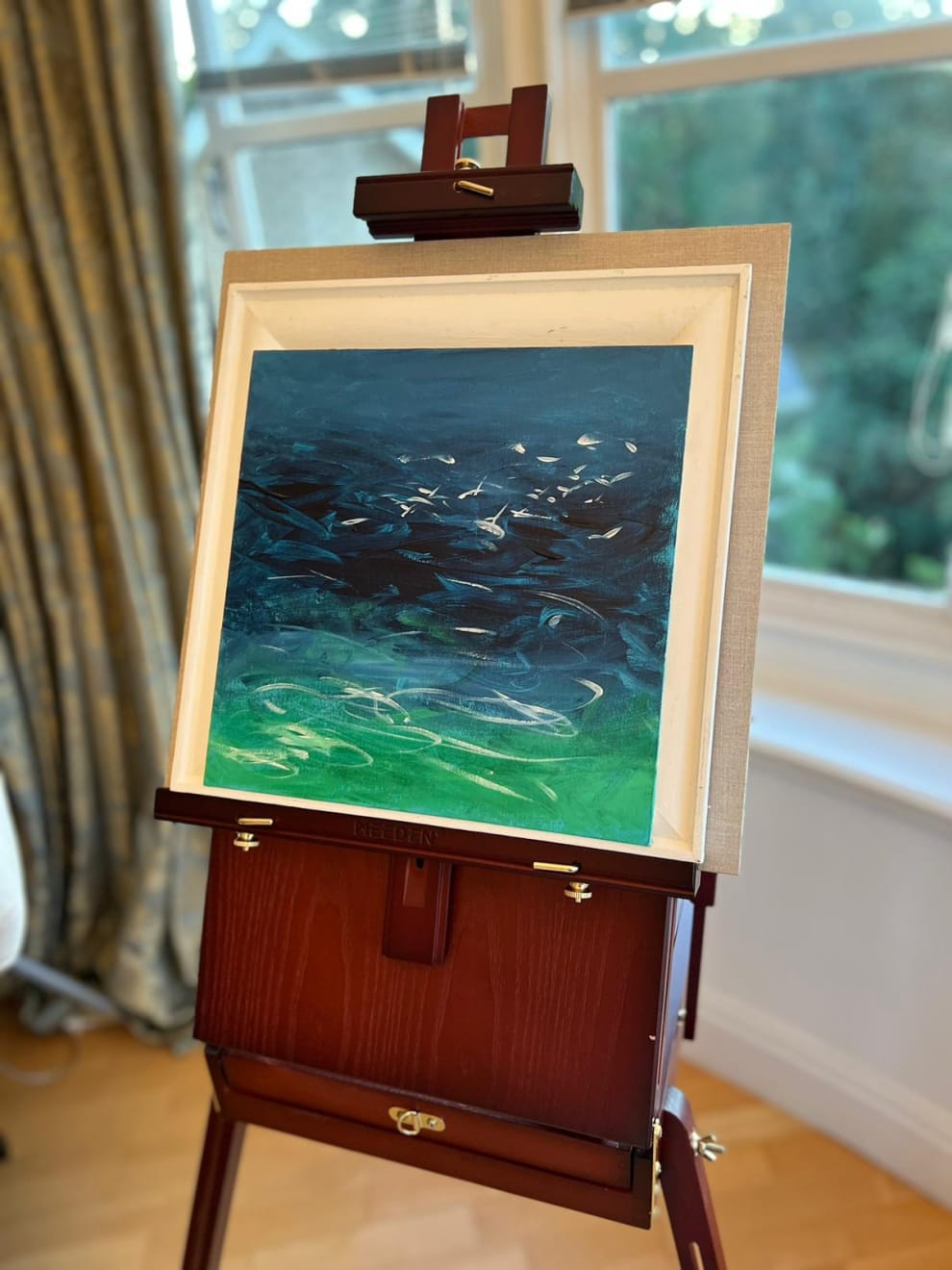 Shabs Beigh, Abstract Seascape With Gulls, 2023
