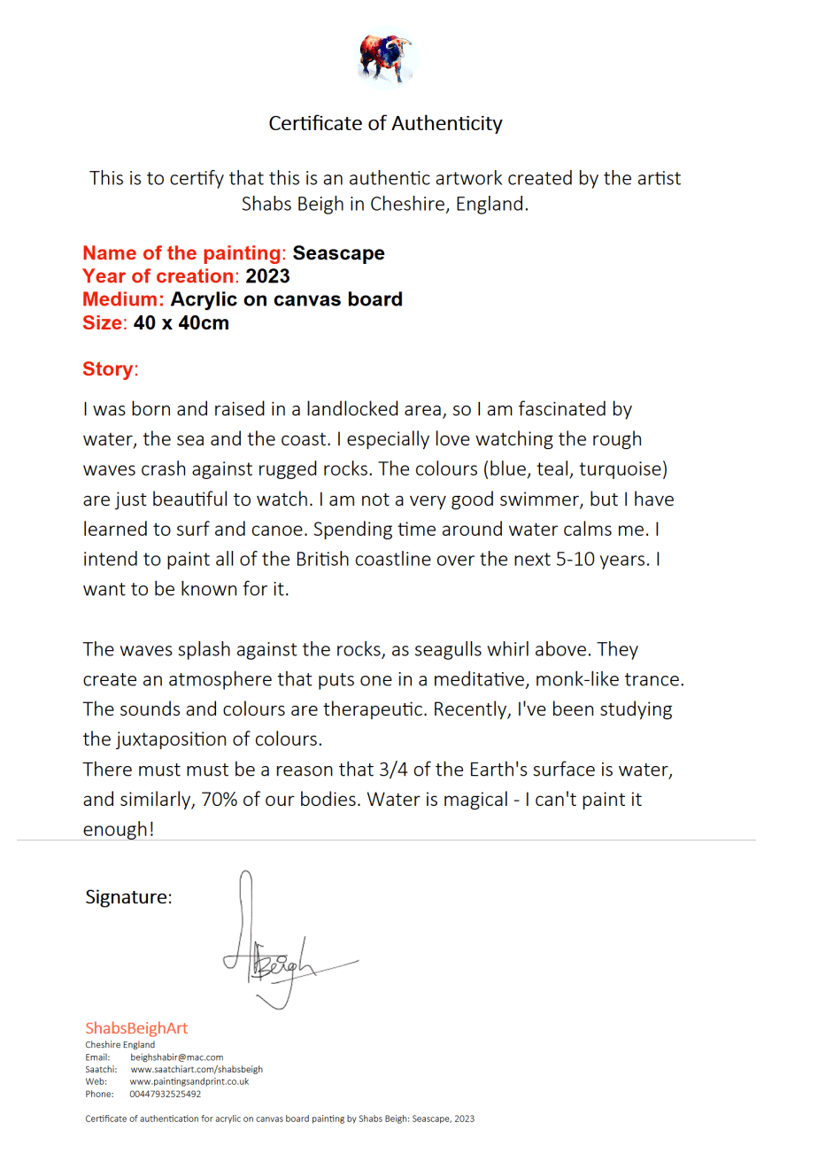 Shabs Beigh, Seascape, 2023