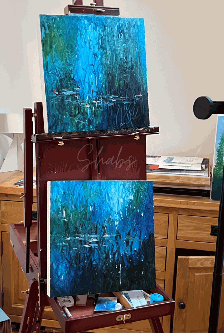 Shabs Beigh, After Monet 2 - Diptych , 2023