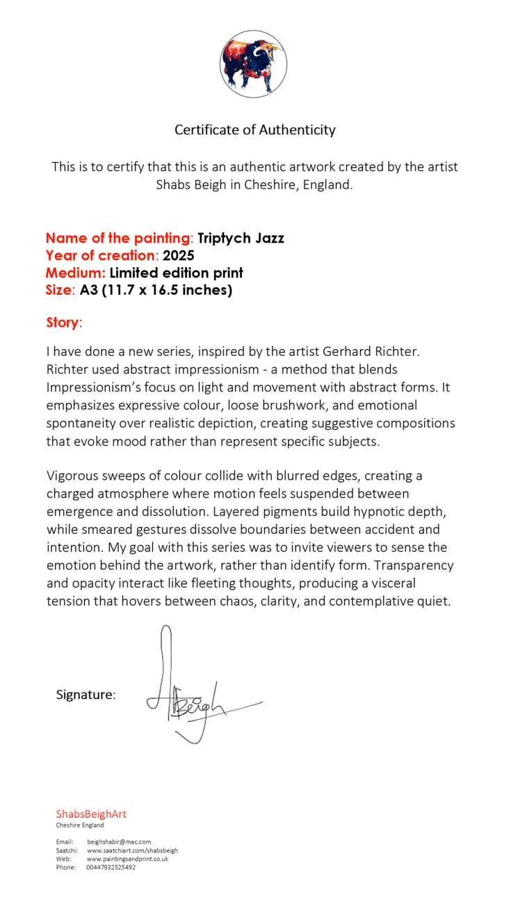 Shabs Beigh, Triptych Jazz , 2025