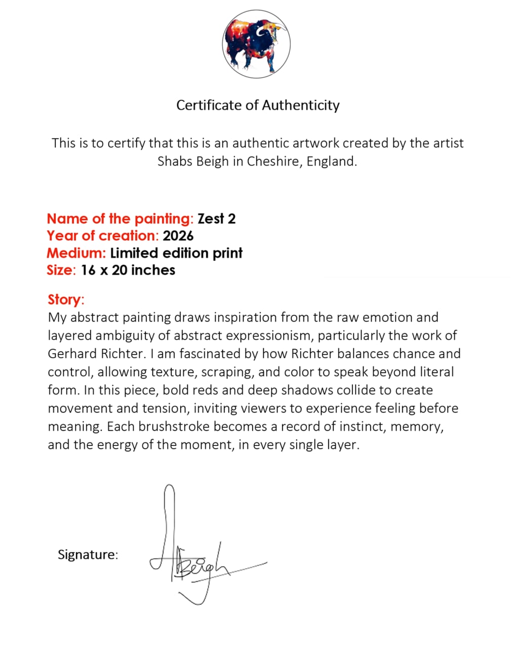 Shabs Beigh, Zest 2, 2026