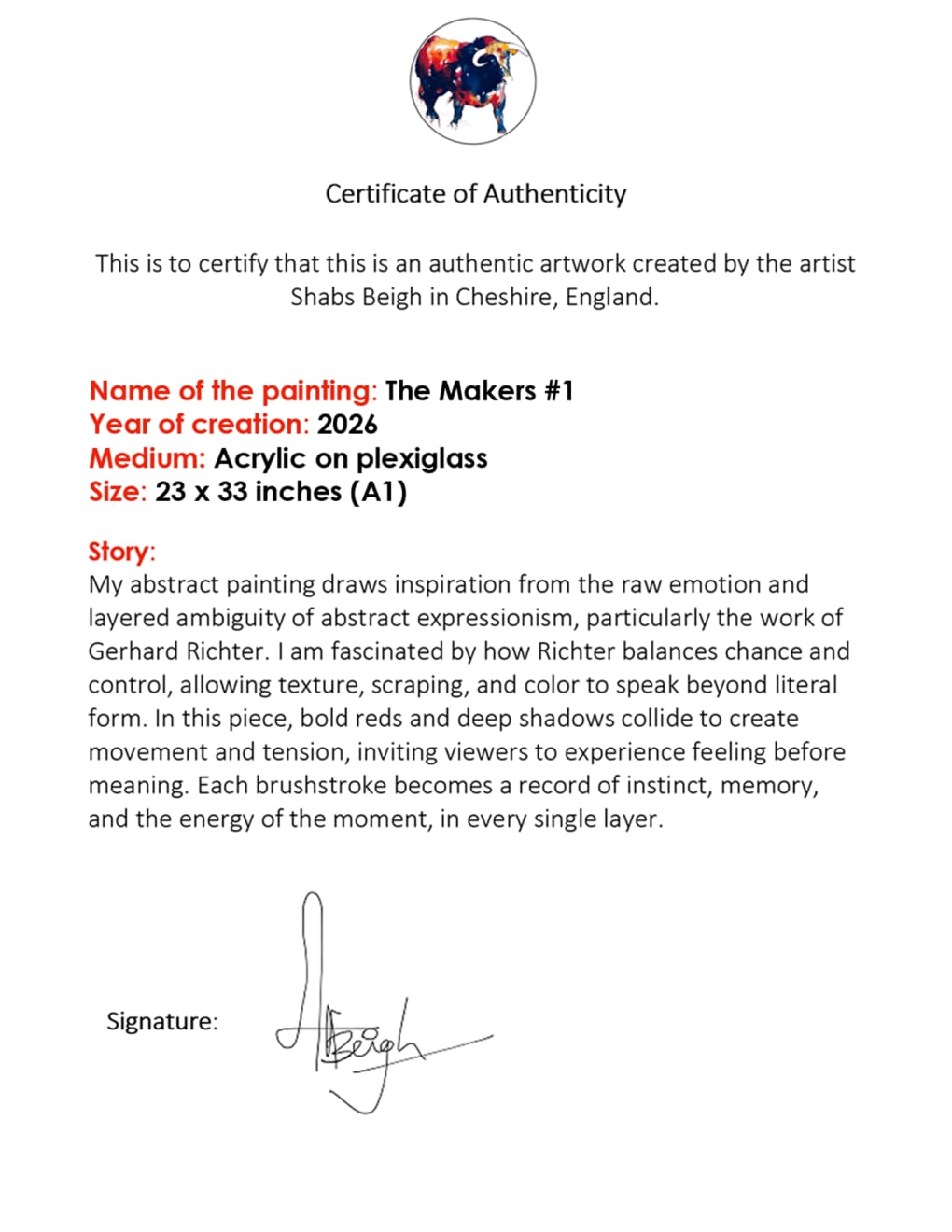 Shabs Beigh, The Makers #1, 2026