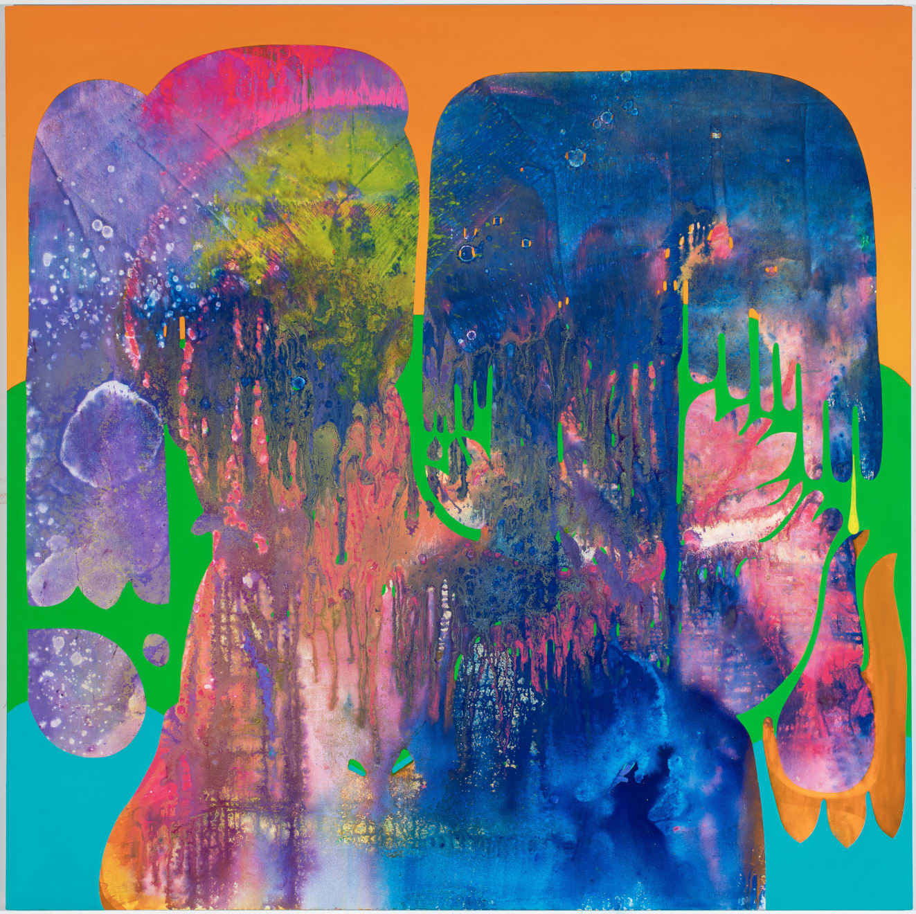 Vian Sora, Multiverse, 2023, Oil and mixed media on canvas, 152.40 x 152.40 cm