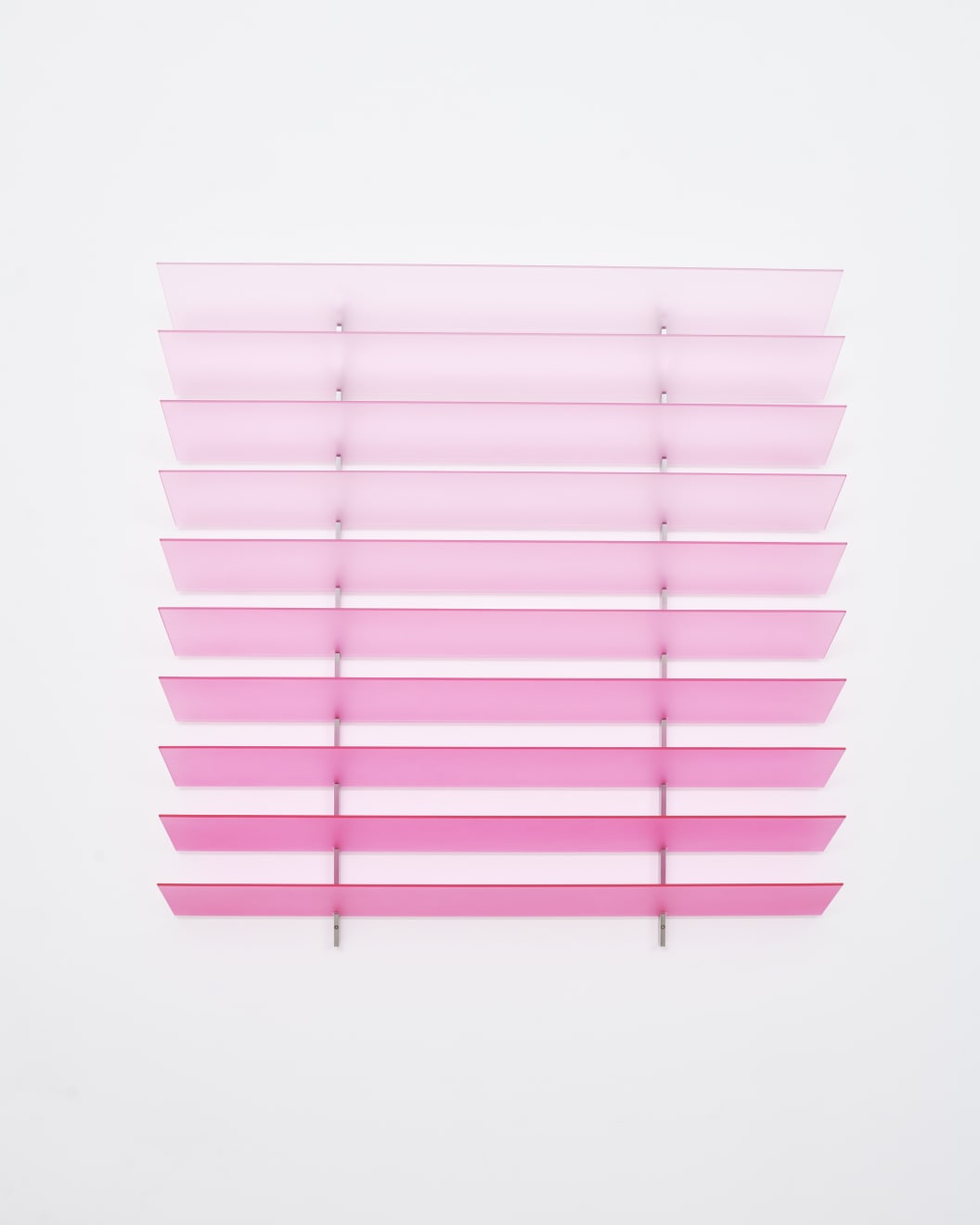 Rana Begum, No.1432 Louvre, 2025, Painted glass and stainless steel, 112.3 x 100 x 14 cm.