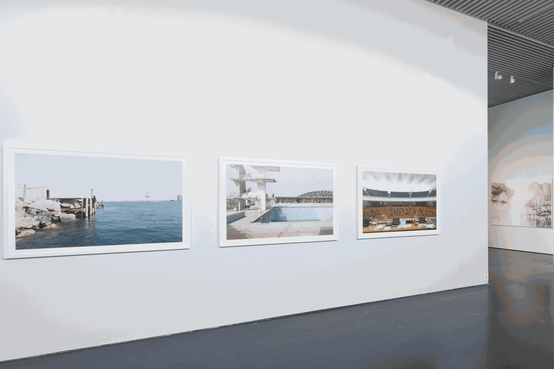 Installation view, At the Edge of Land, 2024, Jameel Arts Center. Photo by Daniella Baptista