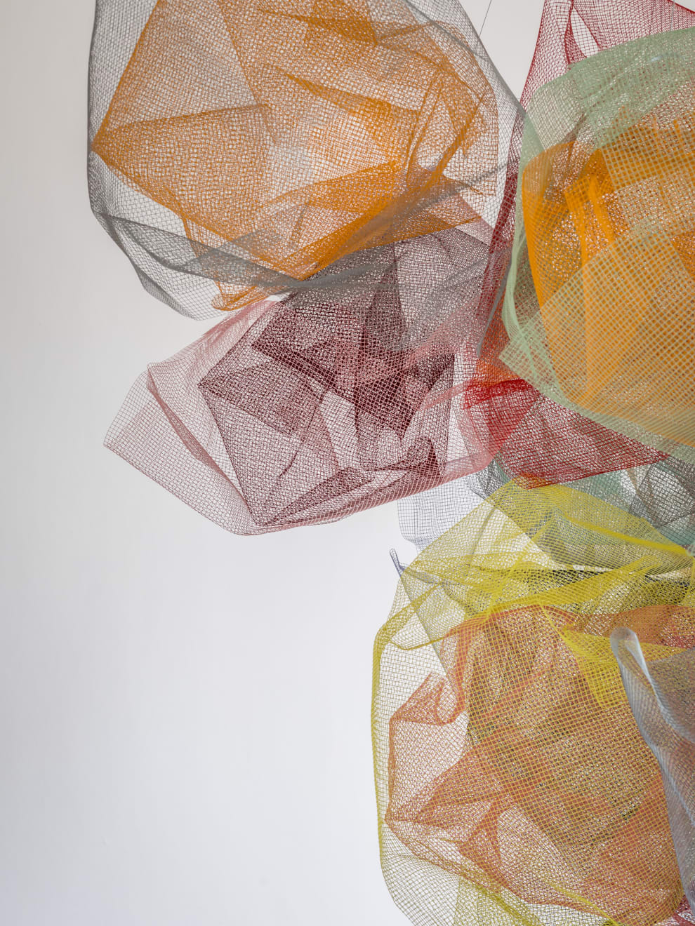 Rana Begum, No.1367 Mesh, 2024, Powder-coated galvanised steel mesh. Photograph by Pallant House Gallery/Taran Wilkhu
