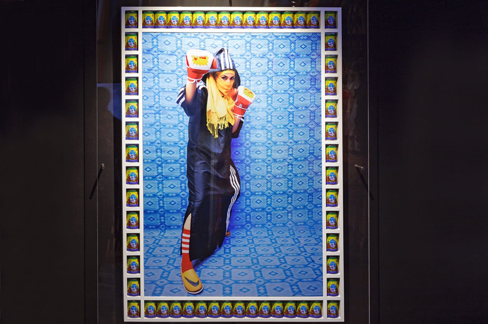 Installation view, Hassan Hajjaj, Martial Arts, 2024, Wereldmuseum Amsterdam. Photographer Aad Hoogendoorn