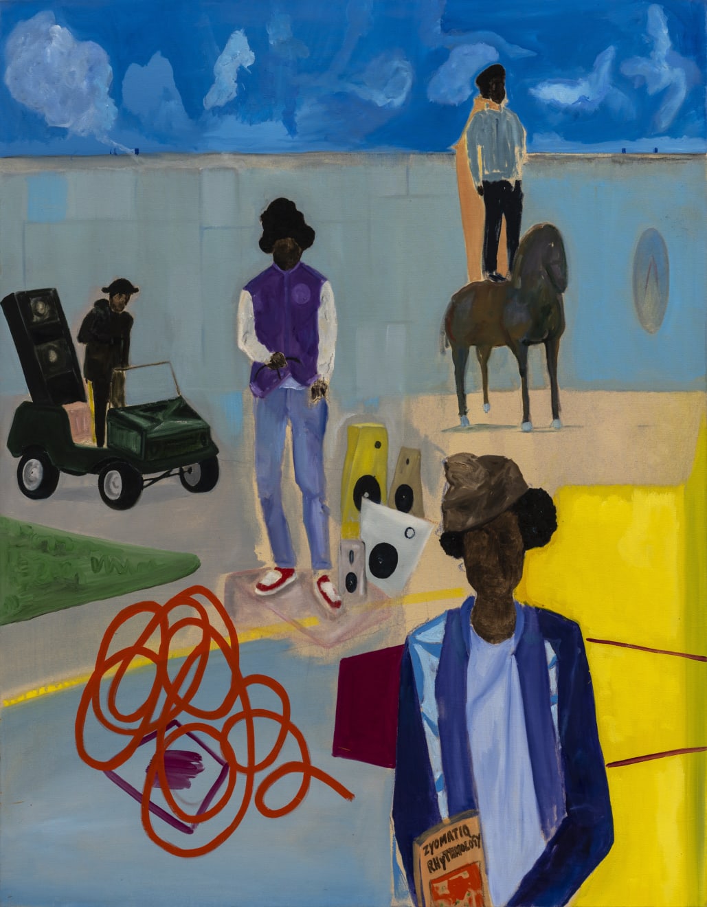 Zygomatic Rhythmology, 2020 Oil, graphite and oil pastel on canvas 120 x 195 cm