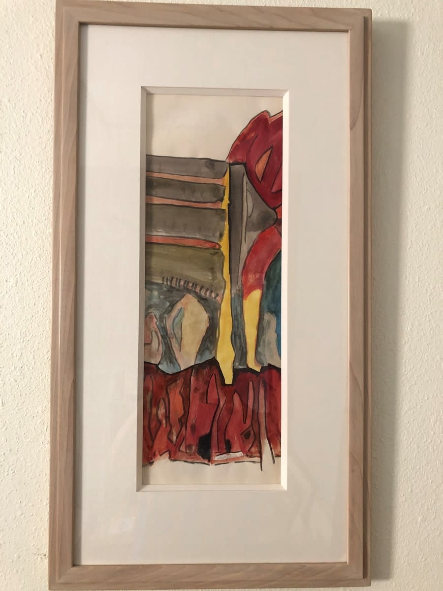 William Thomas Lumpkins, Lavaro, Watercolor on paper, framed, 29.5 x 16.25 in, Starting Bid: $200. Courtesy of Addison Rowe Gallery.