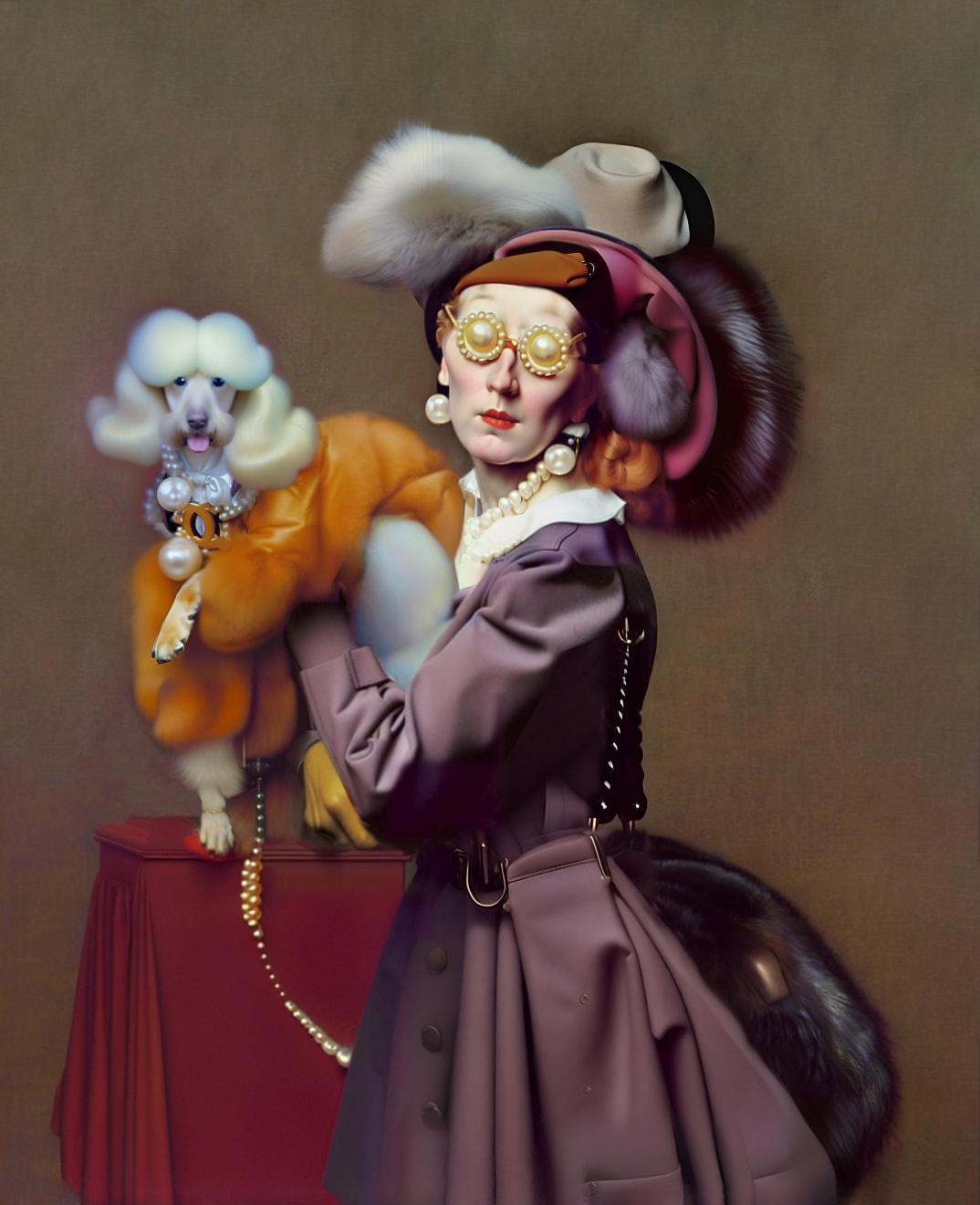 Wolfe von Lenkiewicz, Woman with a Poodle Wearing Balenciaga, 2022
