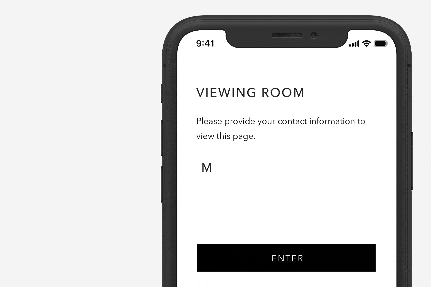 Data capture form on a mock up iPhone X image