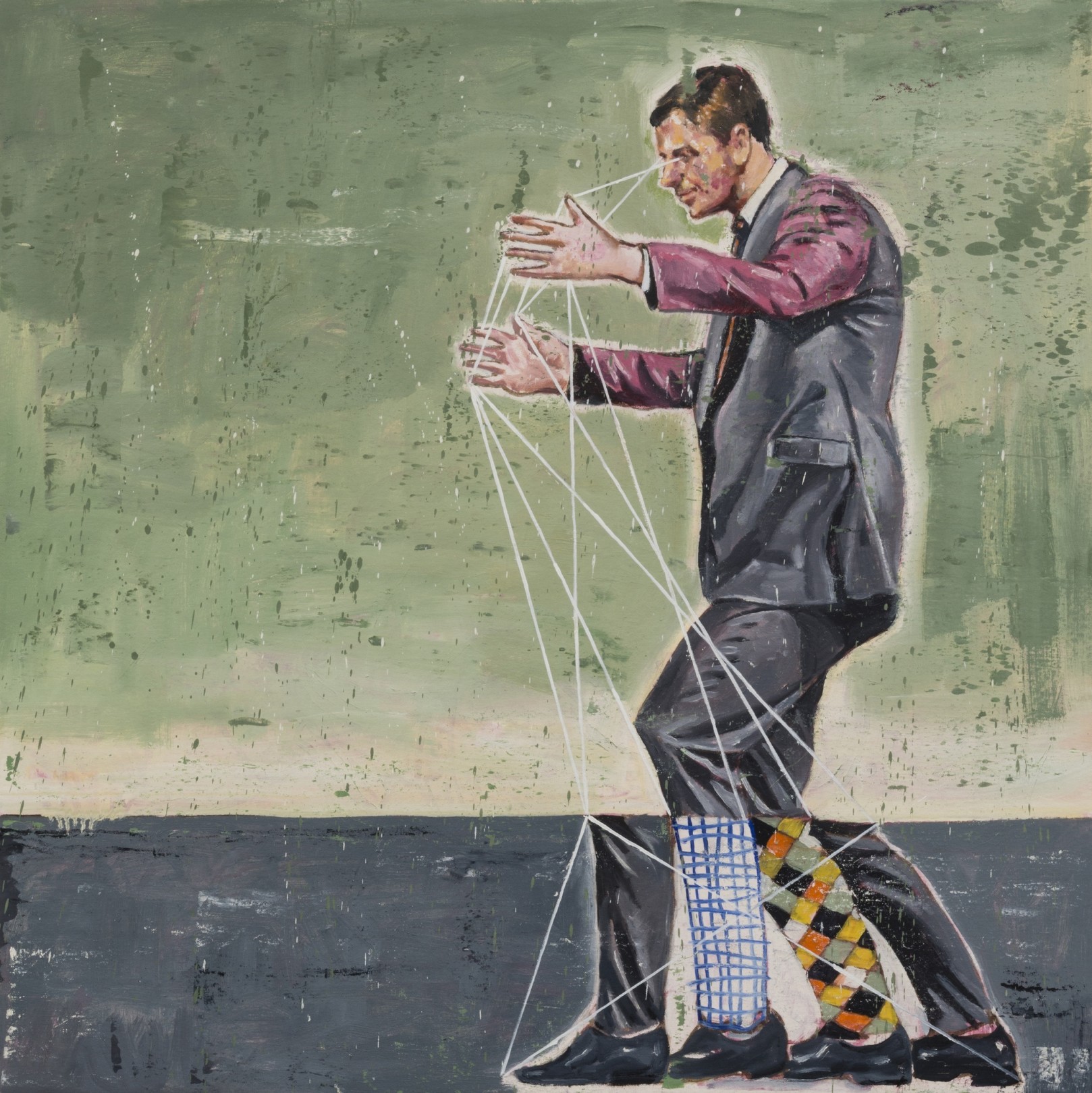 Nicky Nodjoumi In the programmatic fashion, 2015 Oil on canvas 78.7 x 78.7 cm. / 31 x 31 in.