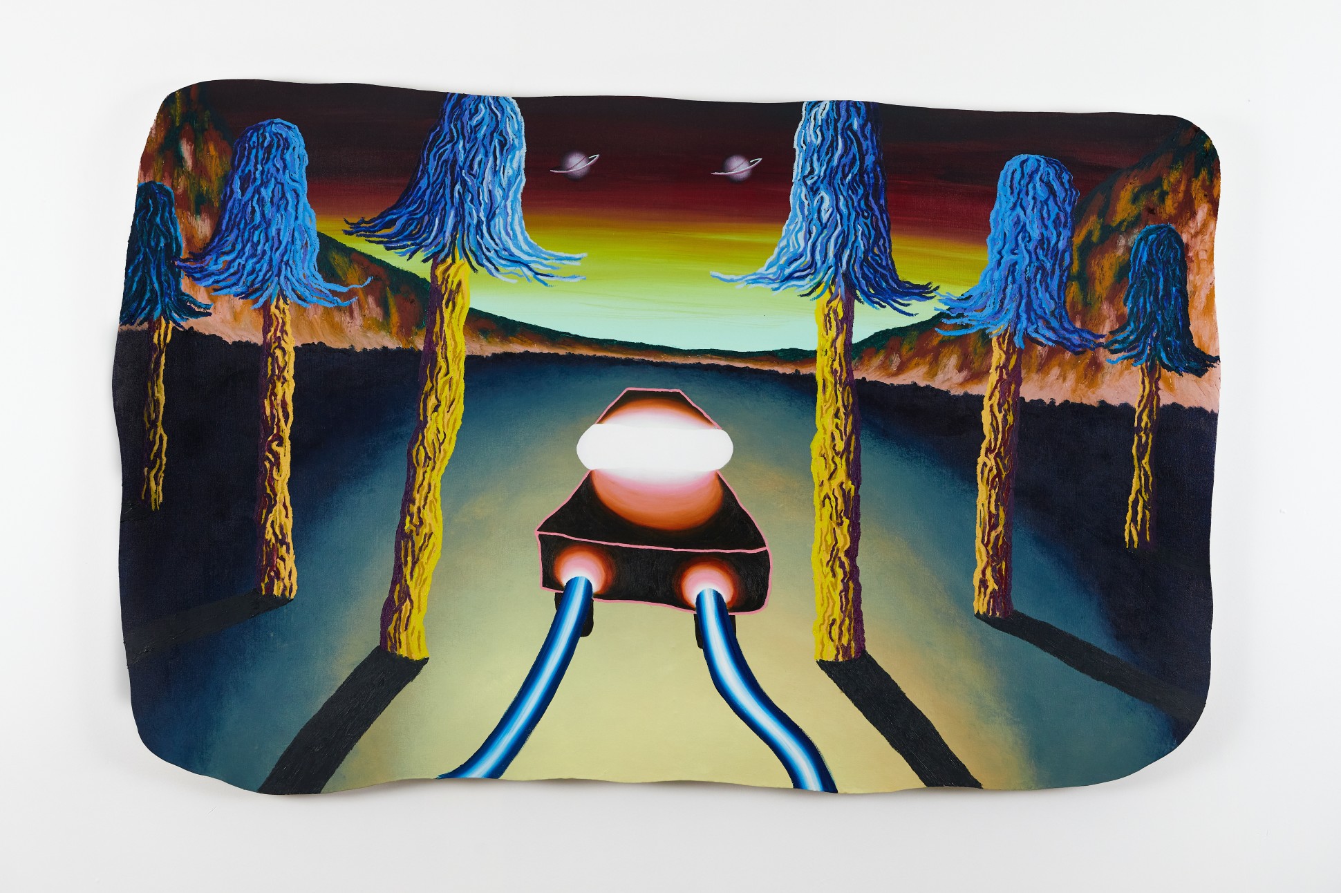 Night Car (Jannus), 2021 Oil stick and acrylic on canvas approx. 122 x 183 x 5 cm. / 48 x 72 x 2 in.