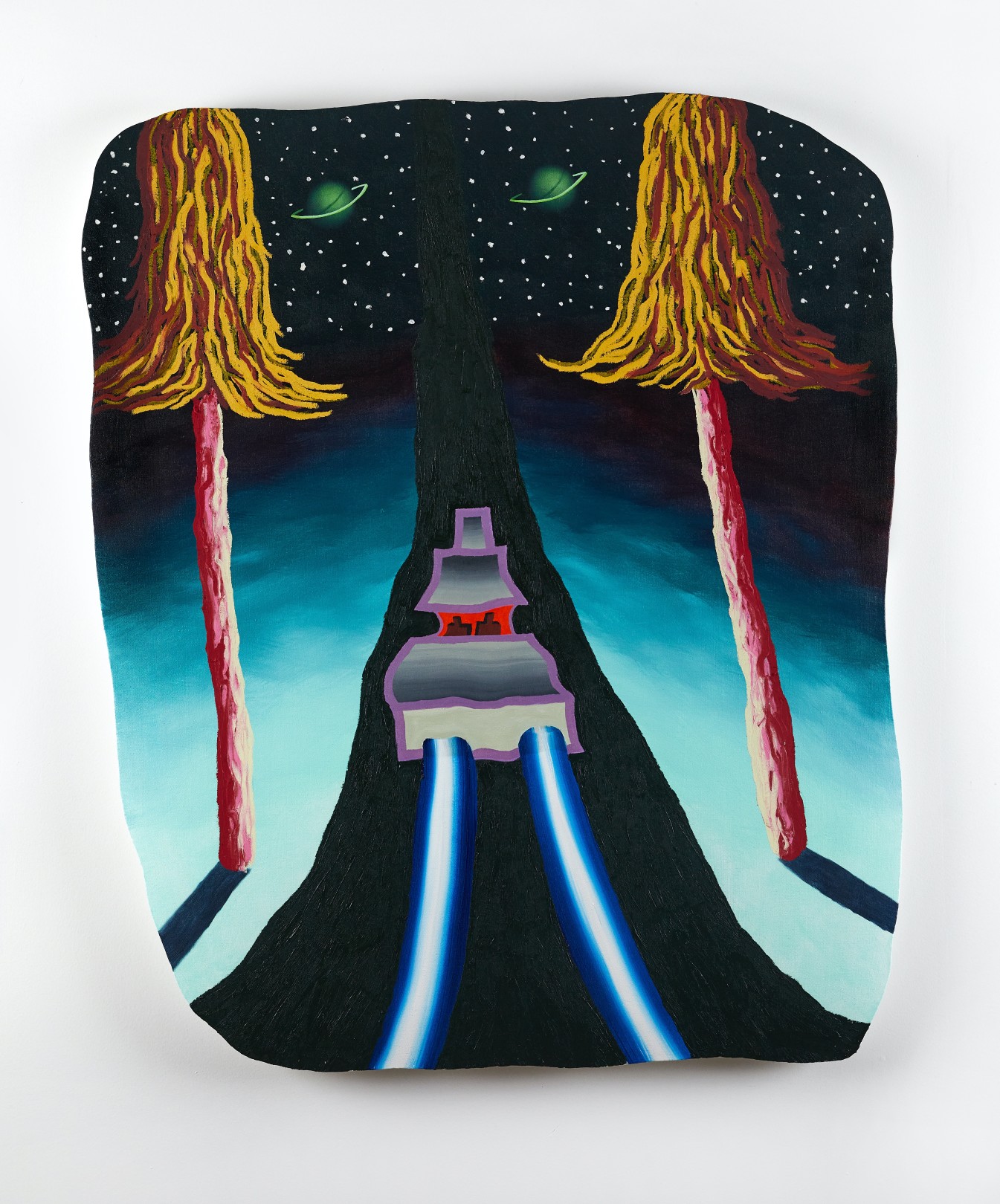 Night Car (Vague Distinction 6), 2021 Oil stick and acrylic on canvas approx. 122 x 101.5 x 5 cm. / 48 x 40 x 2 in.