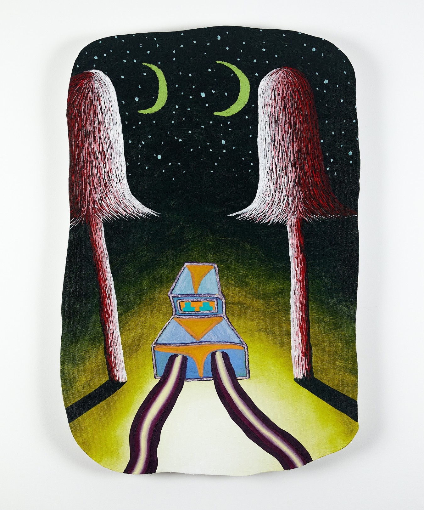 Night Car (Vague Distinction 9), 2021 Oil stick and acrylic on canvas approx. 89 x 61 x 5 cm. / 35 x 24 x 2 in.