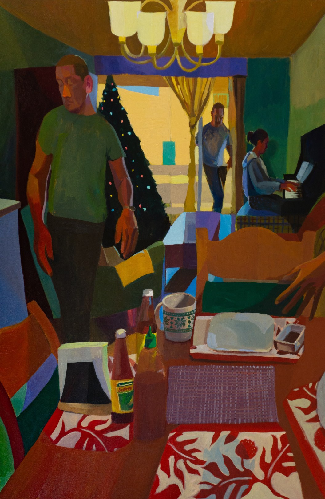 Christmas in California (Auntie Nen’s Apartment), 2021 Acrylic and oil pastel on canvas 152.5 x 101.5 cm. / 60 x 40 in.