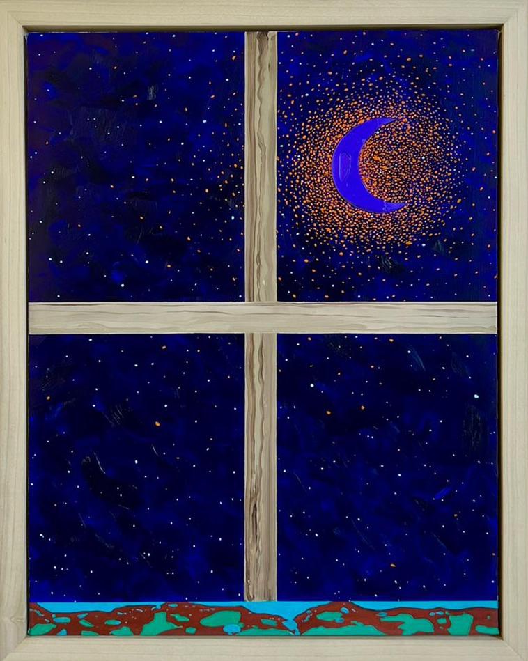 Untitled (purple crescent), 2021/2022 Oil on linen 46 x 36 cm. / 18 x 14 in.