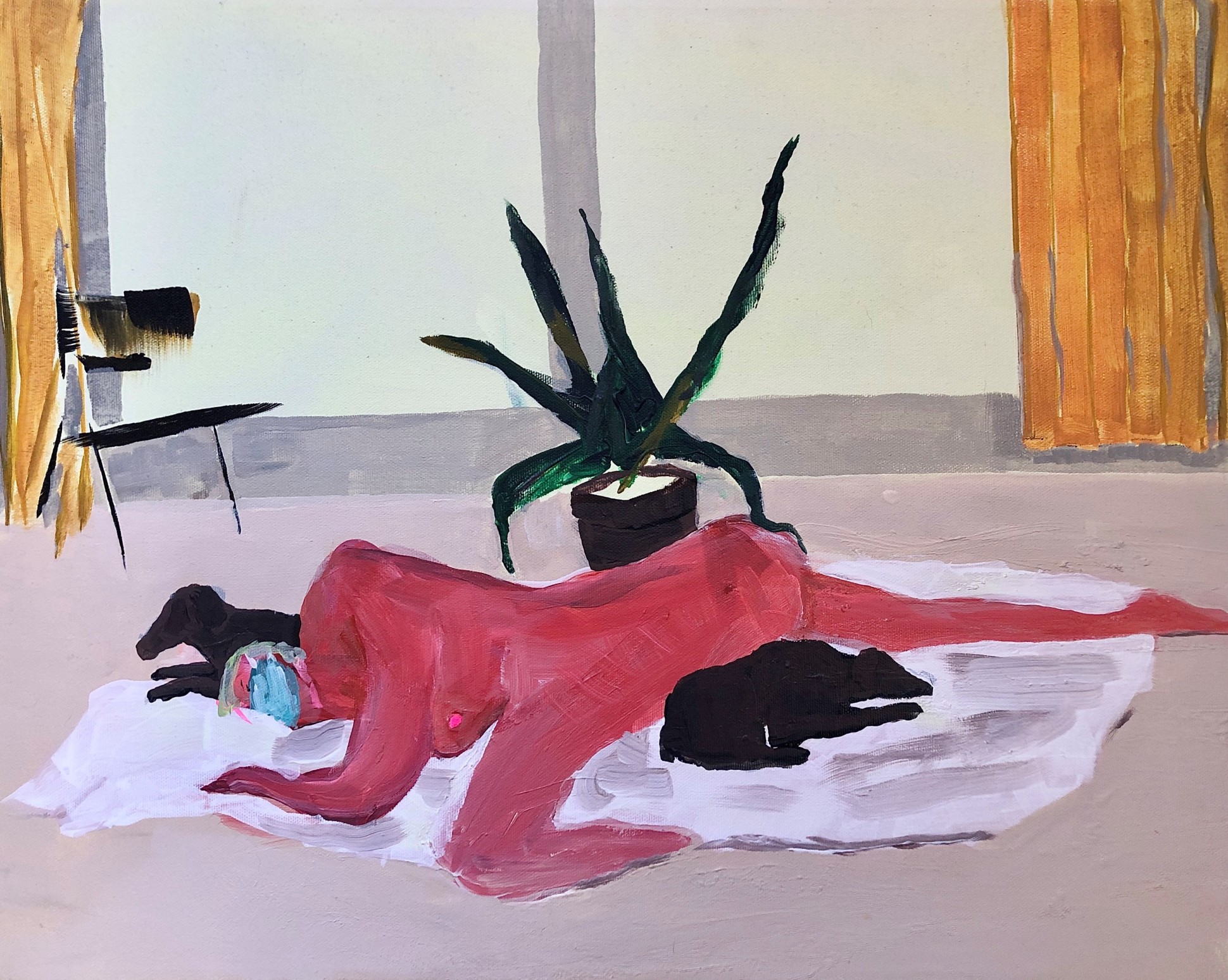 Grace Metzler Quarantine Dreamer, 2020 Oil on Canvas 40.5 x 51 cm. / 16 x 20 in. © Grace Metzler, Courtesy Yossi Milo Gallery, New York