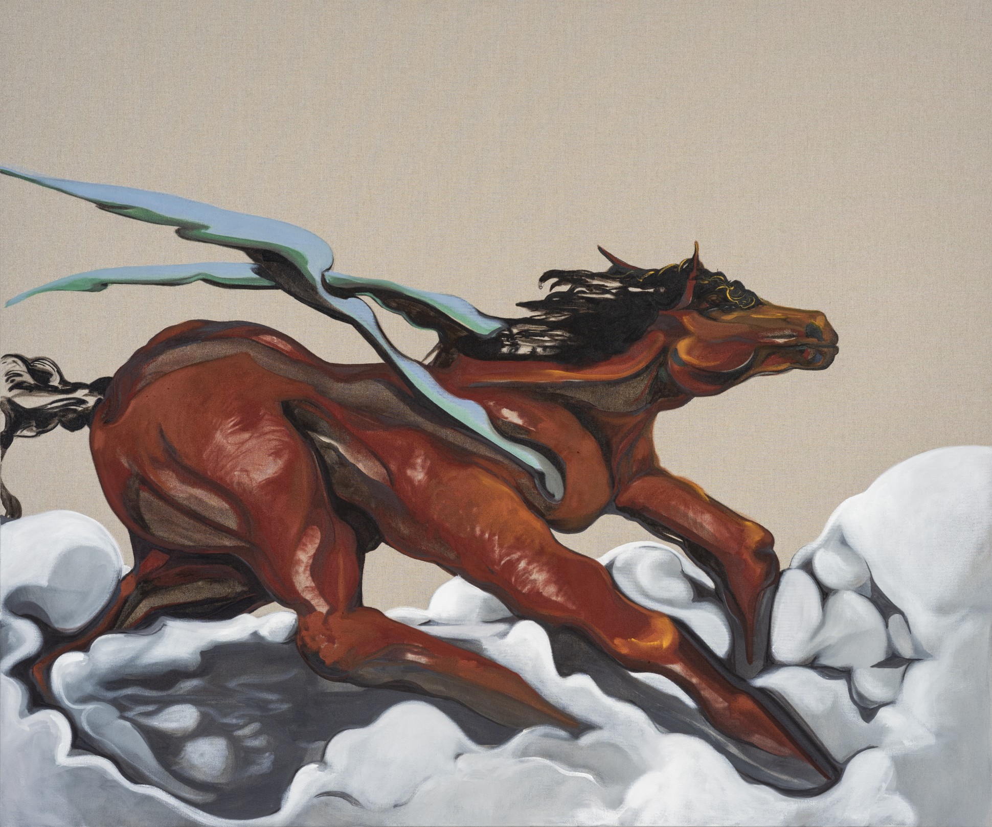 Red Mustang, 2021 Oil on linen 127 x 152 cm. / 50 x 60 in.