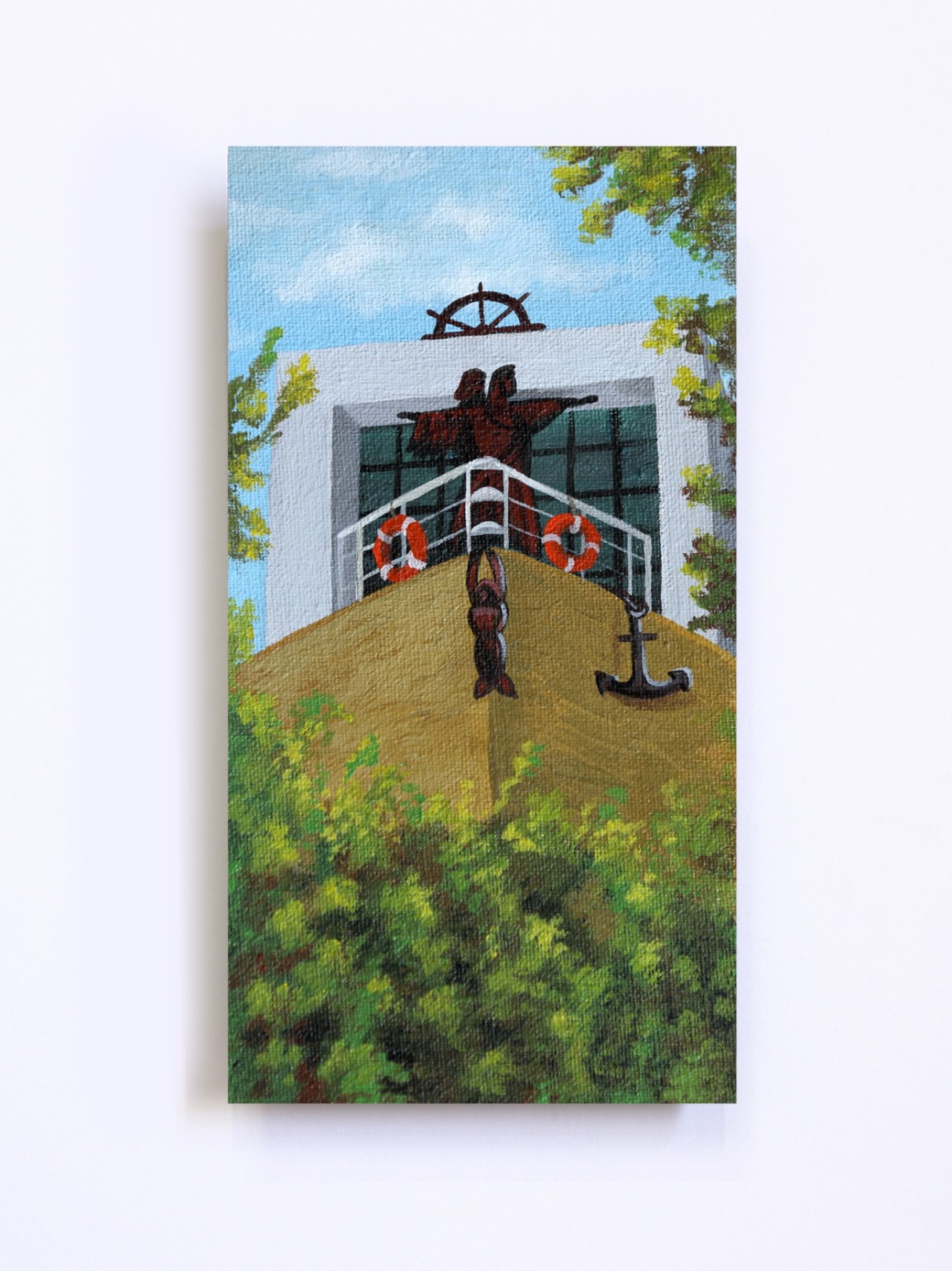 Una Balcon Proa con Jack y Rose, 2020 Acrylic on canvas 15 x 8 cm. / 5.9 x 3.1 in.