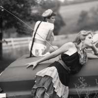 Lisa and Jenny on Car (At Twelve)