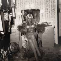 Topless dancer in her dressing room, San Francisco, CA
