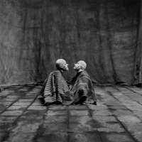 Two Men in White Masks, Cuzco, Peru
