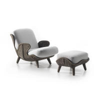 Mattia Bonetti, Siesta Lounge Chair, Handwoven Rattan, Upholstery (wicker Color And Upholstery Customizable)