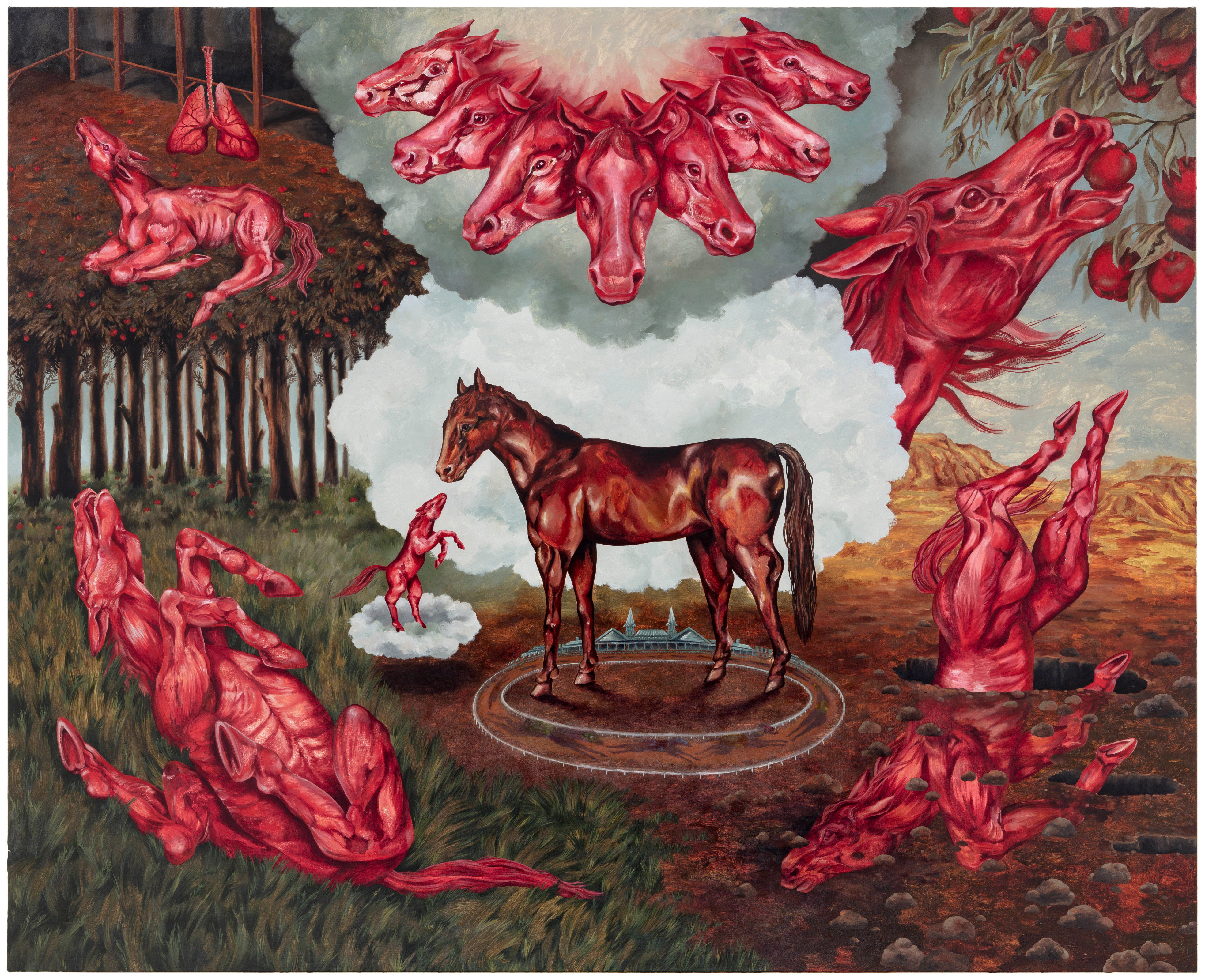 Kat Lyons Broodmare (Ceremony of Roses)2024 Oil on canvas 152.4 x 188 cm 60 x 74 in