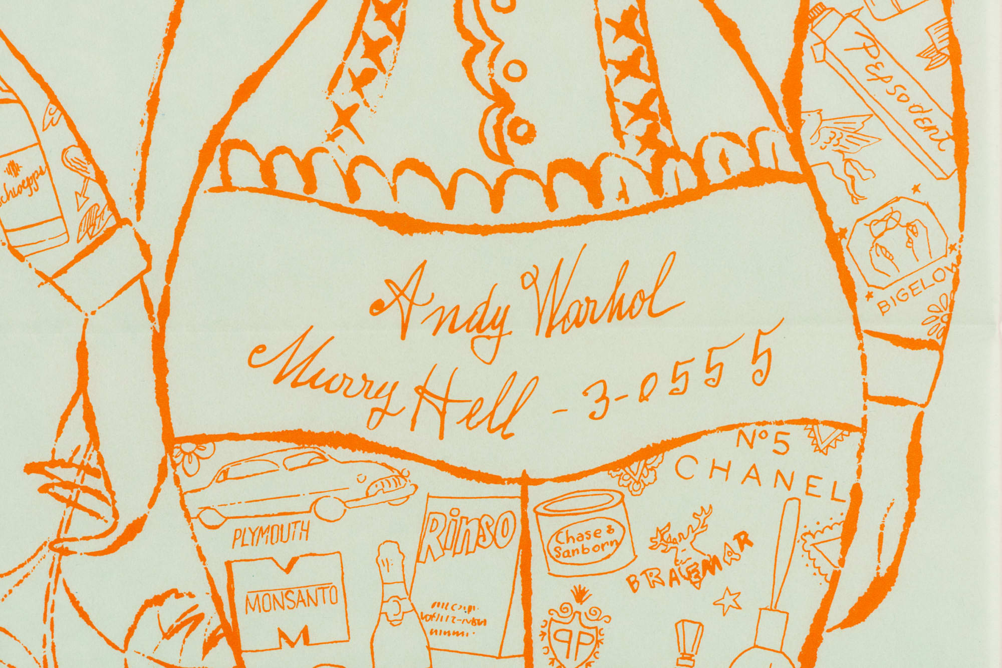 Detail from Tattooed Woman Holding a Rose by Andy Warhol